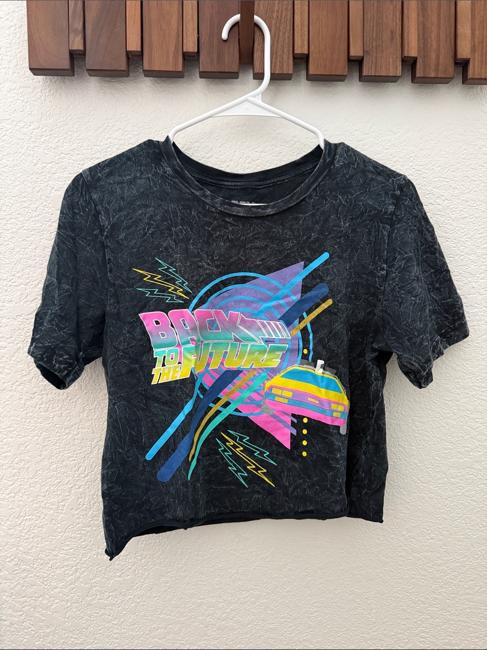 Back to the Future Graphic Crop Top - Black